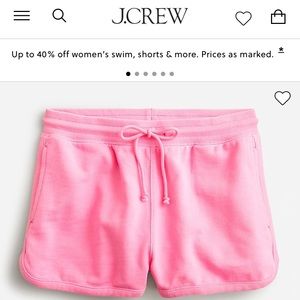 JCrew University Terry Drawstring Short in Larkspur Pink, Size M